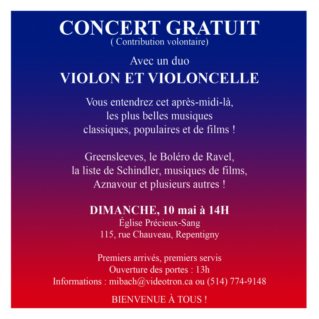Concert gratuit à Repentigny